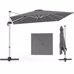 Attributs : 【Zone d’Ombre Luxueuse】L'auvent de ce parasol d'extérieur mesure 300 x 300 cm (L x l), offrant une grande zone d' ...