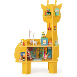 Costway - tagère à Livres Enfant à 4 Niveaux en Forme Girafe avec Étagères Ouvertes, Bibliothèque Enfant avec Dispositif Anti-Basculement, Charge