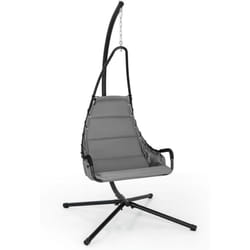 Costway - Fauteuil Suspendu avec Support en Acier, Balançoire Suspendue avec Siège Rembourré Extra Large, Chaise Hamac pour l'Intérieur et