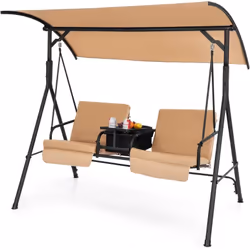 【Balancelle pour 2 Personnes avec Coussins】La conception à double peut accueillir 2 personnespour se balancer ensemble pour d ...
