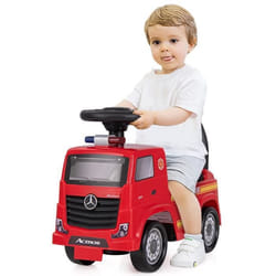 COSTWAY Mercedes-Benz Camion de Pompier Porteur Enfant avec Voyant dAlarme Musique & Klaxon Volant & Espace Caché 2-6 Ans 23kg