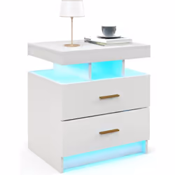 À propos de cet article 【Illuminez votre Chambre】La table de chevet LED est dotée de lumières LED intégrées qui créent une lu ...