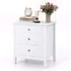 COSTWAY Table de Chevet avec 3 Tiroirs 605 x 455 x 655 cm Table dAppoint pour Chambre à Coucher Salon Bureau Blanc