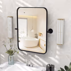 À propos de cet article 【Miroir en Verre Incassable】Fabriqué avec un verre argenté sans cuivre de 4 mm, ce miroir mural pour  ...