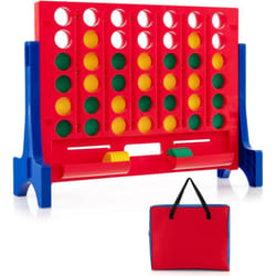 Costway - Jeux Puissance 4 Géant Mural avec 42 Jetons, Jeu de Société Ludique & Éducatif avec Sac de Transport & 2 Plateaux, Utilisation Intérieur