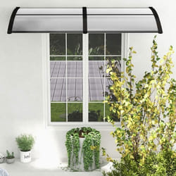 Auvent de Porte Marquise COSTWAY-en Polycarbonate Transparent-Protection Contre la Pluie et UV-Design Voûté-1455x49cm-TerrasseToit