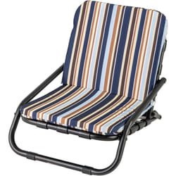 Lot de 2 Chaises de Plage Basses Pliantes, Bain de Soleil avec Cadre en Aluminium, Chaise de Camping Légère avec Coussin, Dossier Bas avec