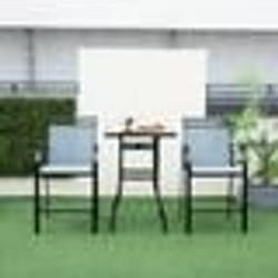 COSTWAY Lot de 2 Chaises de Jardin en Tissu avec Repose-pieds Dossier Haut & Accoudoirs pour Piscine Porche Balcon Patio Bleu