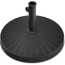 Costway - Pied de Parasol 22 kg, Base de Parasol en Résine, Support de Parasol d'Extérieur avec Design en Rotin, Étanche et et Protection Solaire,