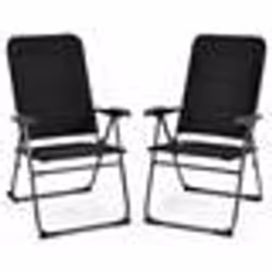COSTWAY Lot de 2 Chaises Pliantes de Jardin à 7 Positions Réglables Charge 136 kg Fauteuil Inclinable pour Patio Cour Plage N ...