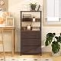 COSTWAY Étagère de Rangement à 3 Tiroirs Armoire de Rangement Commode avec Bacs en Tissu Amovibles pour Chambre Salon Bureau