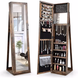À propos de cet article 【Attribut:2-en-1 miroir et armoire à bijoux】 Cette armoire sert comme miroir et comme stockage de bij ...