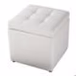 COSTWAY Tabouret de Rangement 64 L- 40 x 40 x 40CM en PU Charge max. 150KG Blanc