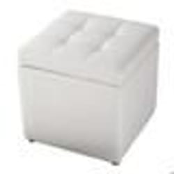 COSTWAY Tabouret de Rangement 64 L- 40 x 40 x 40CM en PU Charge max. 150KG Blanc