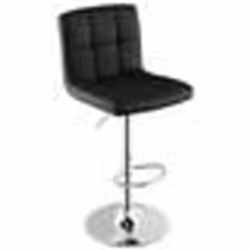 COSTWAY Tabouret de Bar en Cuir PU Hauteur du Siège Réglable 65-85 cm Dossier Surélevé Base en Métal Antidérapant Noir