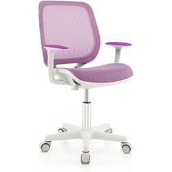 Costway - Chaise de Bureau Pivotante Enfants avec Hauteur Réglable 80-92cm, Siège à roulettes Enfants avec Dossier & Accoudoirs Ergonomique,