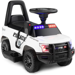 Costway - Porteur Enfants avec Mégaphone & Autocollant de Police, Voiture à Pousser avec Lumières et Sonore, Dispositif Anti-basculement & Stockage