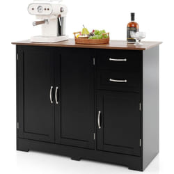 Costway - Buffet Cuisine, Armoire de Cuisine 2 Placards 2 Tiroirs, Étagère Réglable, Meuble Bas Cuisine pour Salon, Meuble de Rangement, Blanc, 100 x