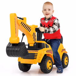 Voiture de Construction pour Enfants 19-36 Mois COSTWAY Pelle Réglable&Bloc Anti-basculementr&Rangement Pied au Sol 86x30x52C ...