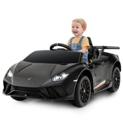 Voiture pour Enfants COSTWAY Licence Lamborghini Télécommande&Lumières&Musique&Klaxon&Suspension à Ressort1185x63x48CM Gris
