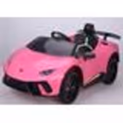 Voiture pour Enfants COSTWAY Licence Lamborghini Télécommande&Lumières&Musique&Klaxon&Suspension à Ressort1185x63x48CM Rose