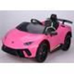 Voiture pour Enfants COSTWAY Licence Lamborghini Télécommande&Lumières&Musique&Klaxon&Suspension à Ressort1185x63x48CM Rose