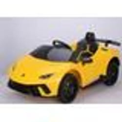 Voiture pour Enfants COSTWAY Licence Lamborghini Télécommande&Lumières&Musique&Klaxon&Suspension à Ressort1185x63x48CM Jaune