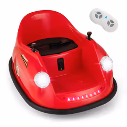 Auto-tamponneuse Électrique Voiture pour Enfants COSTWAY Rotation A 360°  Télécommande&Lumières LED&Musique 76x58x39CMRouge