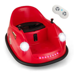 Auto-tamponneuse Électrique Voiture pour Enfants COSTWAY Rotation A 360°  Télécommande&Lumières LED&Musique 76x58x39CMRouge