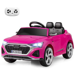 Voiture Électrique pour Enfants COSTWAY Licence Audi Télécommande&Lumières&Musique 3 Vitesses Démarrage Progressif98x49x43CM Rose