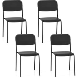 Costway - Chaise Salle a Manger Lot de 4, Chaise de Cuisine Empilables, Dossier Incliné, Pieds en Métal, Hauteur d'Assise 46 cm, Siège en pp, Chaises