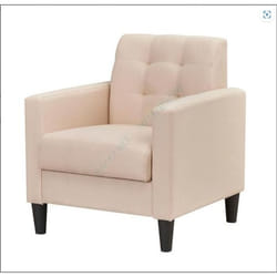 Fauteuil dAppoint Simple Rembourré en Velours COSTWAY  Dossier Capitonné&Accoudoirspour Salon Chambre Bureau 69x68x795CM Beige