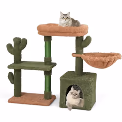 À propos de cet article 【Design Unique de Cactus】L'arbre à chat moderne présente un mélange harmonieux de couleurs vertes et  ...