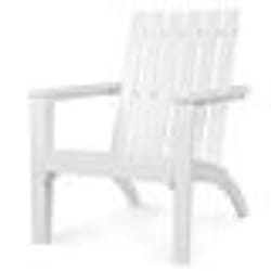 Chaise de Jardin en Bois dAcacia - COSTWAY - Fauteuil Design Adirondack - Charge 160 kg - pour Salon Terrasse Balcon Cour - Blanc