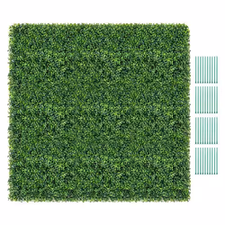 COSTWAY Lot de 12 Panneaux de Buis Haie Artificielle en Polyéthylène 50 x 50 cm Revêtement Intérieur et Extérieur
