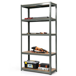Meuble Rangement Multi-Usage COSTWAY Charge 875 KG 5 Étagères Ajustables Étagère de Garage pour Atelier Cuisine Entrepôt Gris