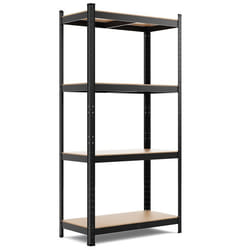 Meuble de Rangement Multi-Usage COSTWAY 4 Étagères Ajustables Charge 130KG par Niveau pour Garage Atelier Cuisine Entrepôt Noir