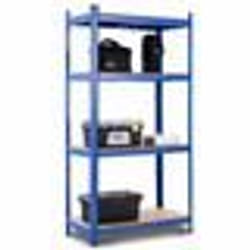 Meuble de Rangement Multi-Usage COSTWAY 4 Étagères Ajustables Charge 130KG par Niveau pour Garage Atelier Cuisine Entrepôt Bleu