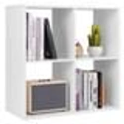 Ensemble de Bibliothèque à 4 Cubes COSTWAY Étagère Autoportante Étagère Bibliothèque Salon Bureau Entrée 70 x 33 x 70 cm
