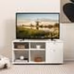 COSTWAY Meuble TV pour 49 avec 2 Tiroirs 4 Compartiements Meuble de Rangement pour Salon Chambre 108 x 39 x 50 cm