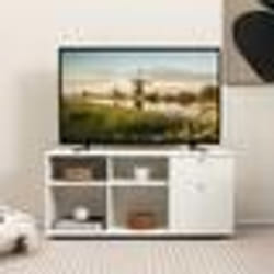 COSTWAY Meuble TV pour 49 avec 2 Tiroirs 4 Compartiements Meuble de Rangement pour Salon Chambre 108 x 39 x 50 cm