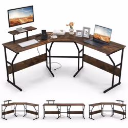 À propos de cet article 【Installation Personnalisable】Le bureau en forme de ‘L’ offre des options d'assemblage flexibles, vou ...