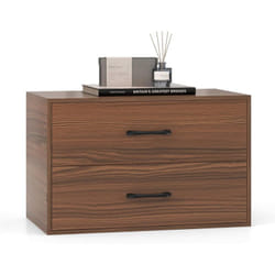 Costway - Commode Chambre Empilable, Commode 2 Tiroirs, Petite Commode Rangement Chambre, Kits Anti-Basculement, 60 x 34 x 38 cm, Meuble de Rangement