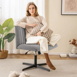 Costway - Chaise de Bureau sans Accoudoirs avec Siège Rembourré Large, Bascule à 120°, Hauteur Réglable, Chaise Pivotante à Dossier Moyen, pour