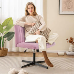 Costway - Chaise de Bureau sans Accoudoirs avec Siège Rembourré Large, Bascule à 120°, Hauteur Réglable, Chaise Pivotante à Dossier Moyen, pour