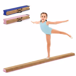 Poutre de Gymnastique Pliable pour Enfants 240CM COSTWAY-Couverture en Suède et Mousse Douce-Fermeture à Boucles et à Crochet ...