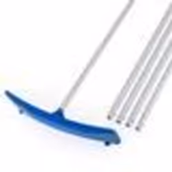 Pelle à Neige pour Toit COSTWAY-Longueur 122-574 cm-5 Tiges Amovibles-Tête Large-2 Roues-Tube en Aluminium-Poignée Antidérapa ...