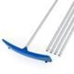 Pelle à Neige pour Toit COSTWAY-Longueur 122-574 cm-5 Tiges Amovibles-Tête Large-2 Roues-Tube en Aluminium-Poignée Antidérapante