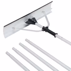 Pelle à Neige pour Toit en Aluminium COSTWAY-Longueur 192-634 cm-5 Tiges Amovibles-Tête Large et Repliable-Poignée Antidérapa ...