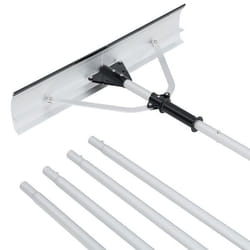 Pelle à Neige pour Toit en Aluminium COSTWAY-Longueur 192-634 cm-5 Tiges Amovibles-Tête Large et Repliable-Poignée Antidérapante
